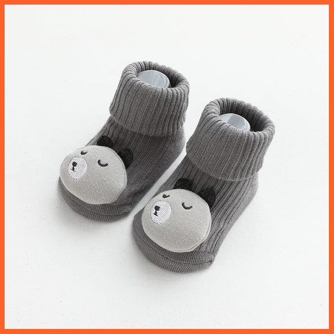 whatagift.com.au kids socks dark gray bear / 1-3 years old Soft Cotton Baby Girls Newborn Cartoon Animal Baby Infant Anti Slip Socks