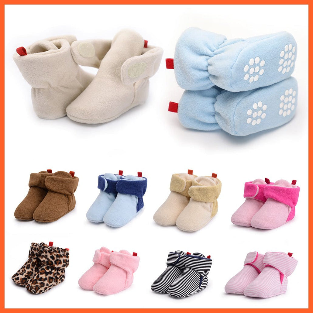 Unisex Baby Newborn Coral Fleece Winter Warm Infant Toddler Crib Shoes | whatagift.com.au.