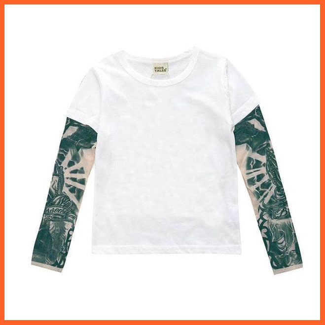 whatagift.com.au Kids T-shirts 7771 / 3T New Novelty Tattoo Long Sleeve Children Cotton Boys Kids T-Shirts