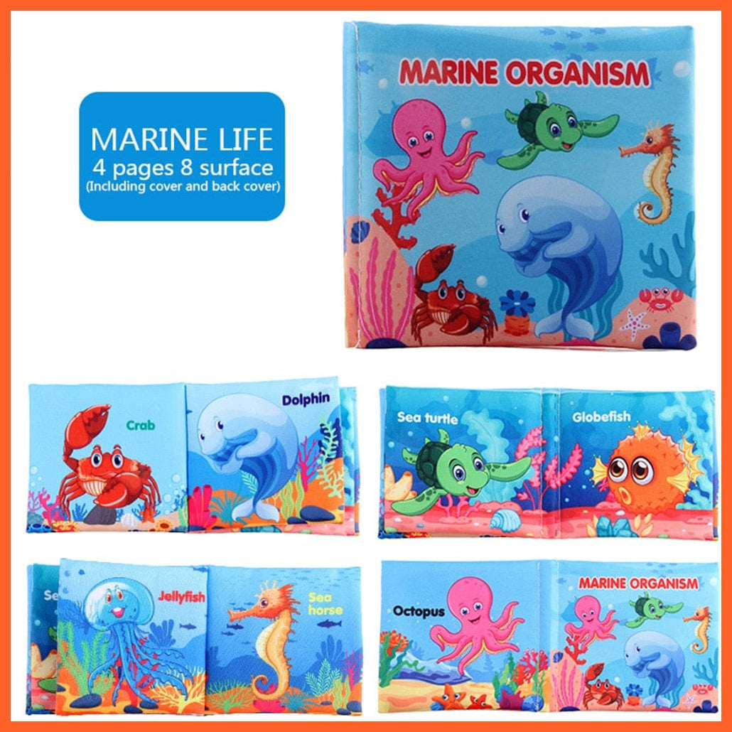 whatagift.com.au Marine life New Born Washable Fabric Learning Book