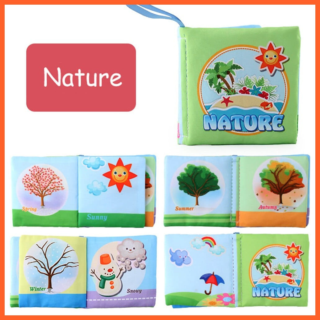 whatagift.com.au Nature New Born Washable Fabric Learning Book
