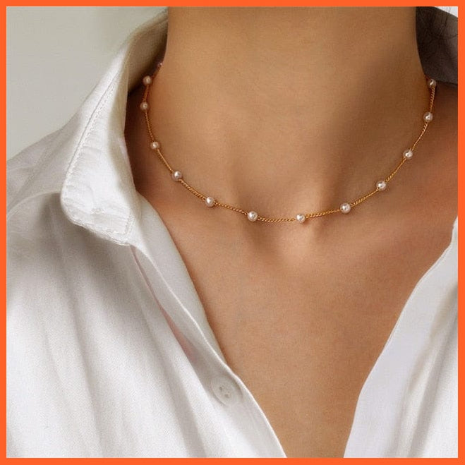 Silver Color Sparkling Chain Choker Necklace For Women | whatagift.com.au.