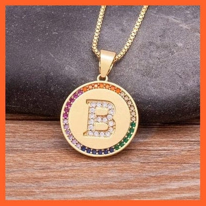 whatagift.com.au Necklaces B Copy of Gold Plated Luxury A-Z Initial Letters Pendant Chain Necklaces