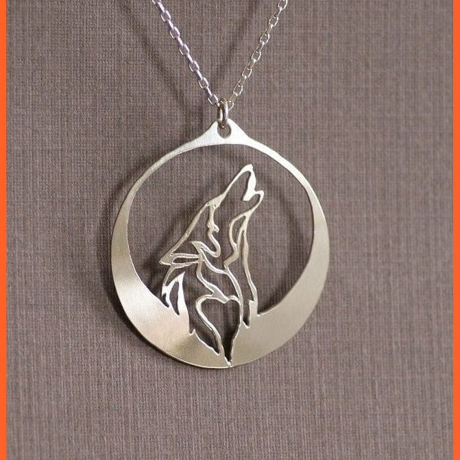 Howling Wolf In Night Pendant Necklace | whatagift.com.au.