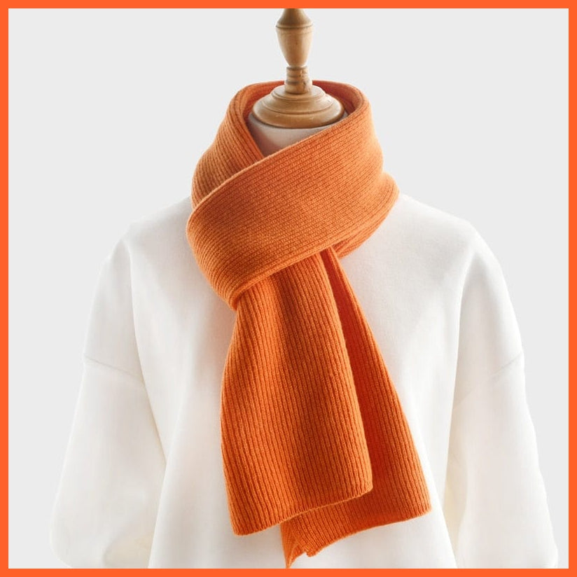 whatagift.com.au Orange / China / Adults 152CM Unisex luxury Cashmere Knitted Scarves  | Warm Thick Woolen Scarf