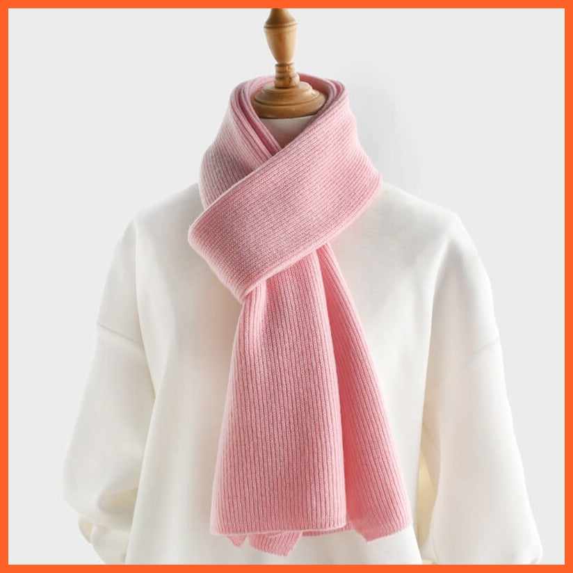 whatagift.com.au Pink / China / Adults 152CM Unisex luxury Cashmere Knitted Scarves  | Warm Thick Woolen Scarf