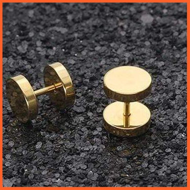 Round Stainless Steel Barbell Stud Earrings For Unisex | whatagift.com.au.