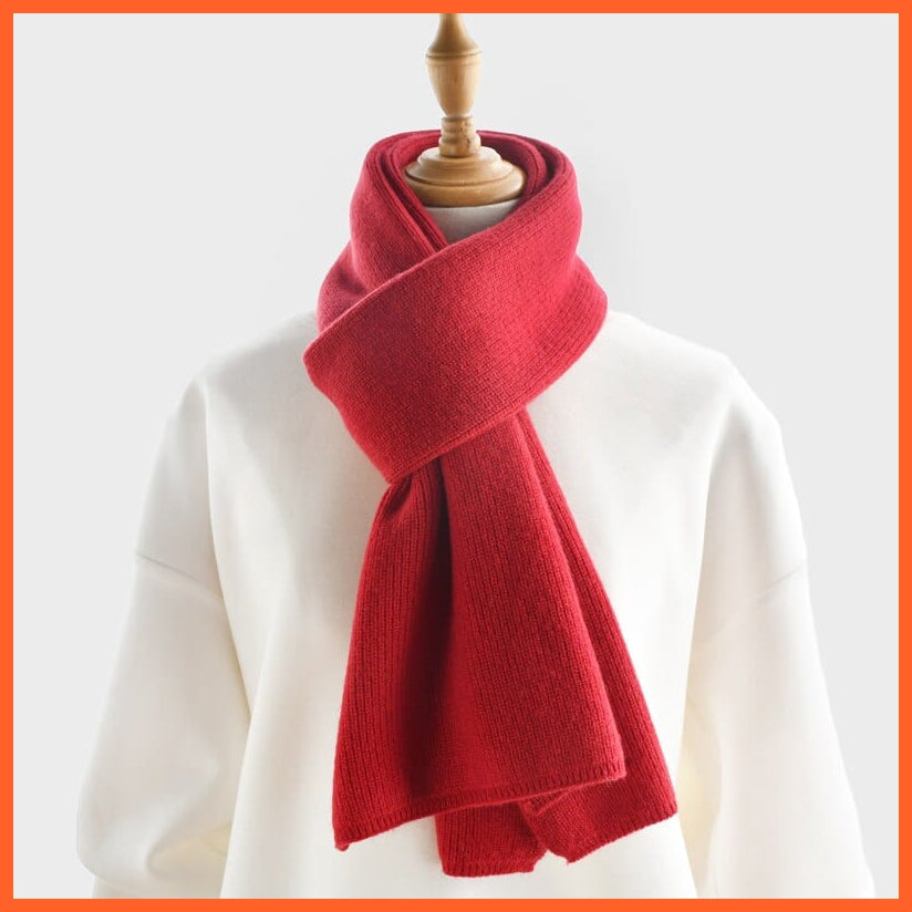 whatagift.com.au Red / China / Adults 152CM Unisex luxury Cashmere Knitted Scarves  | Warm Thick Woolen Scarf