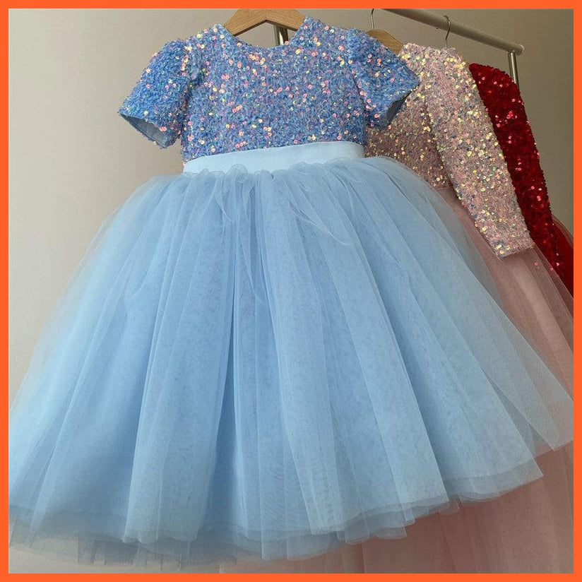 whatagift.com.au Sequin Lace Dress Party Tutu Fluffy Gown for Girls