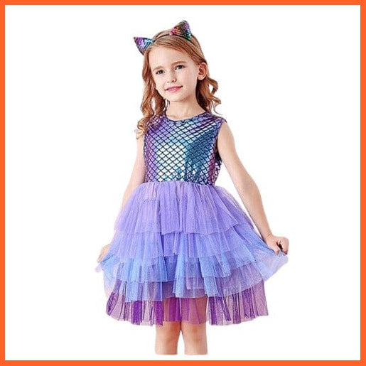 whatagift.com.au SH4599 / 8 Girls Sleeveless colorful Party Dresses