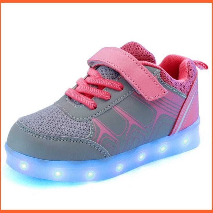 whatagift.com.au Silver / 31 Insole 19.7CM Usb Charging Led Lights Kids Sneakers