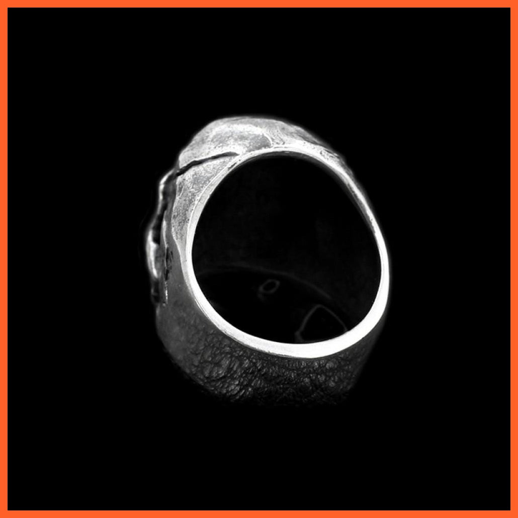 Skull Silver Color Ring Gothic Design For Men | Stainless Steel Biker Ring | whatagift.com.au.