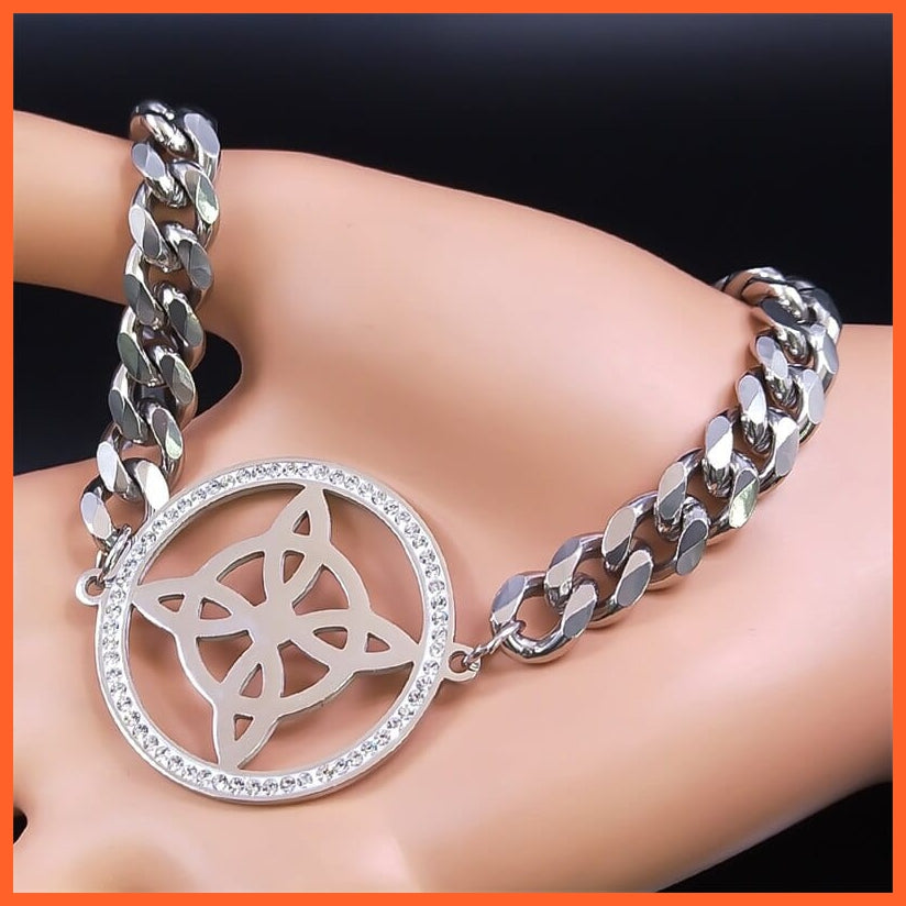whatagift.uk Stainless Steel Witchcraft Witch Celtic Knot Choker Necklace for Women