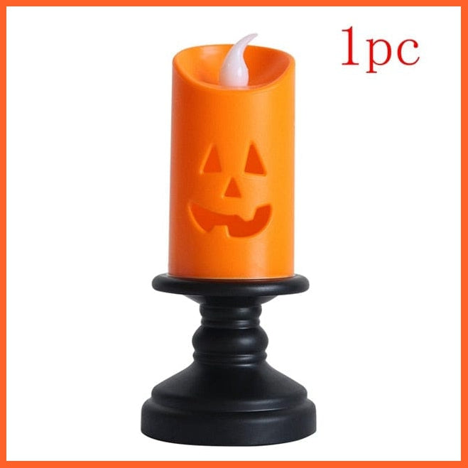 whatagift.com.au Style 1 LED Candle Halloween Decoration Lights | Pumpkin Candlestick Lamp | Halloween Carnival Party Decoration Props