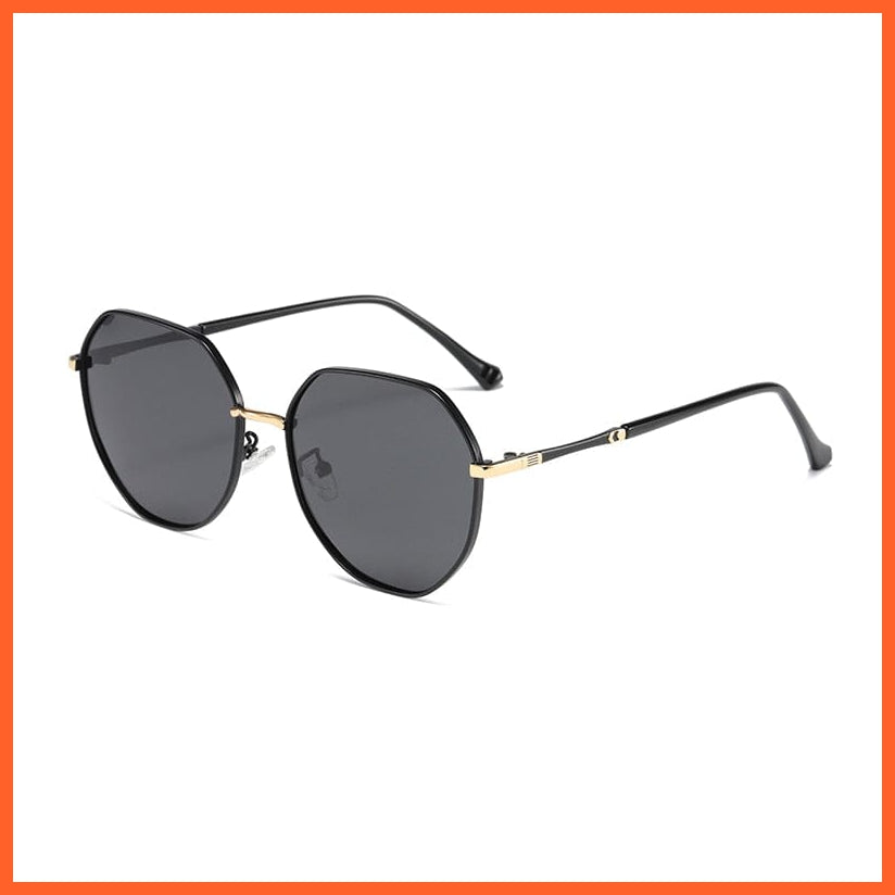 whatagift.com.au Sunglasses 310.Black grey / follow picture Fashion Eyewear Outdoor Polarized  UV400 Metal Oval Frame Sunglasses