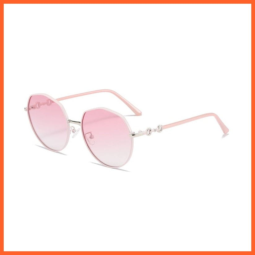whatagift.com.au Sunglasses 313.Gradient pink / follow picture Fashion Eyewear Outdoor Polarized  UV400 Metal Oval Frame Sunglasses