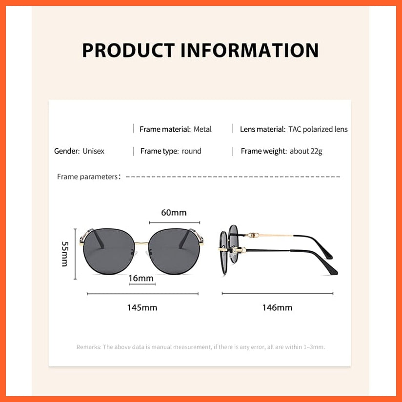 whatagift.com.au Sunglasses Fashion Eyewear Outdoor Polarized  UV400 Metal Oval Frame Sunglasses