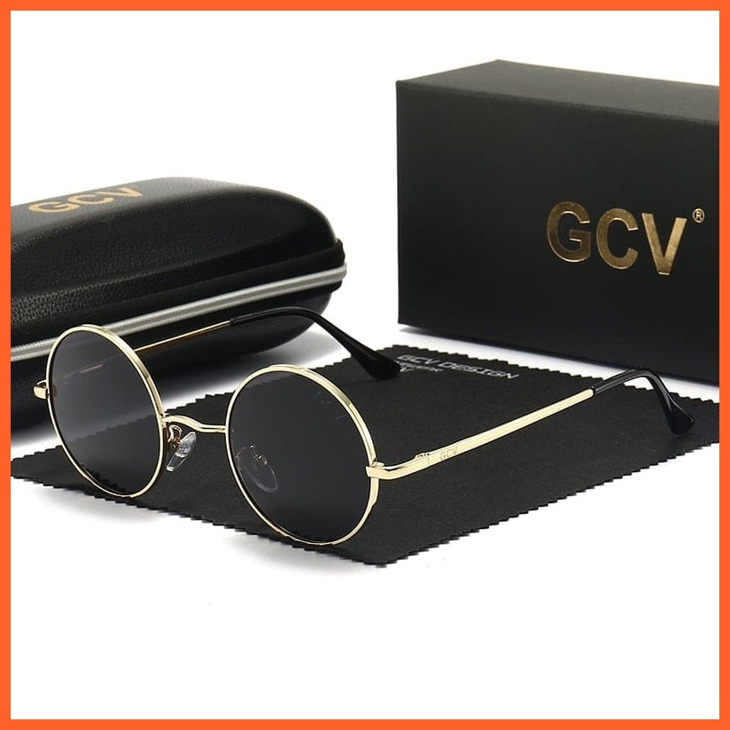 whatagift.com.au Sunglasses Gold Black / China / Polarized Steampunk Round Polarized Sunglasses | Vintage Classic Metal Frame Sun Glasses