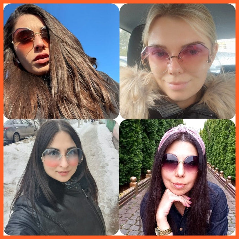 whatagift.com.au Sunglasses Luxury Round Gradient Sunglasses | Women Metal Curved Ladies UV400 Eyewear