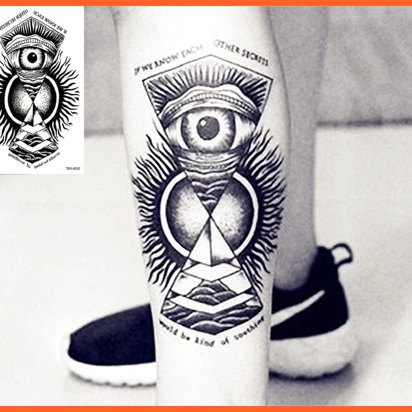Russia Design Waterproof Temporary Tattoo | Eagle Lotus Mandala Eye Flame Tattoo Body Art Stickers | whatagift.com.au.