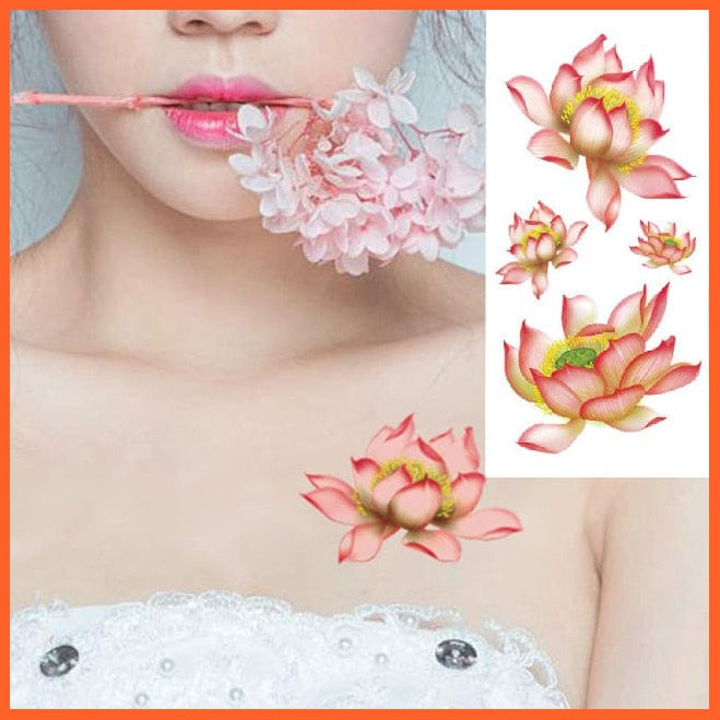 Waterproof Temporary Tattoos Stickers | Sexy Romantic Dark Rose Flowers Body Art Flash Tattoo Sleeves | whatagift.com.au.