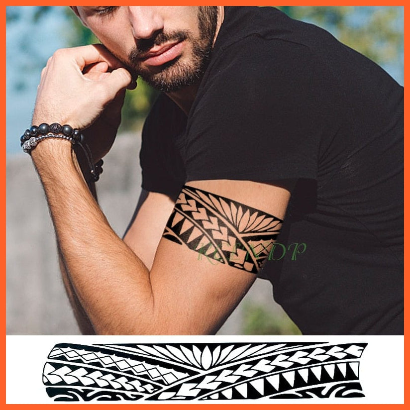 Waterproof Temporary Tattoo Sticker Tribal Totem Band | Fake Tattoo Waist Arm Foot Personality Flash Tattoo For Girl Women Men | whatagift.com.au.