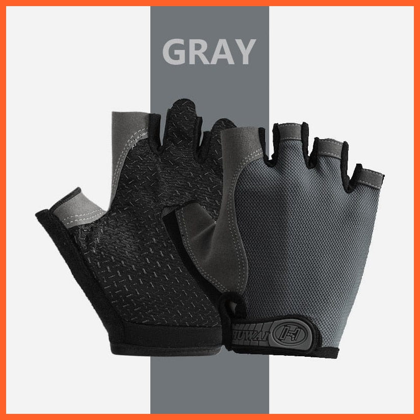 whatagift.com.au Unisex Gloves Gray / S Professional Gym Fitness Anti-Slip Gloves | Women Men Half Finger Cycling Glove