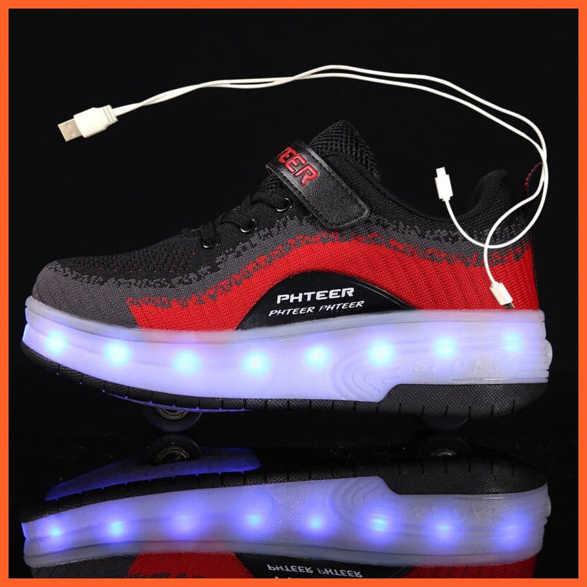 whatagift.com.au USB Charging LED Light Roller Skate Shoes For Children