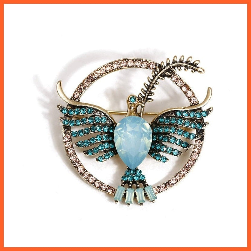 whatagift.uk Vintage Peace Dove Brooch | Inlaid Rhinestone Glass Brooch
