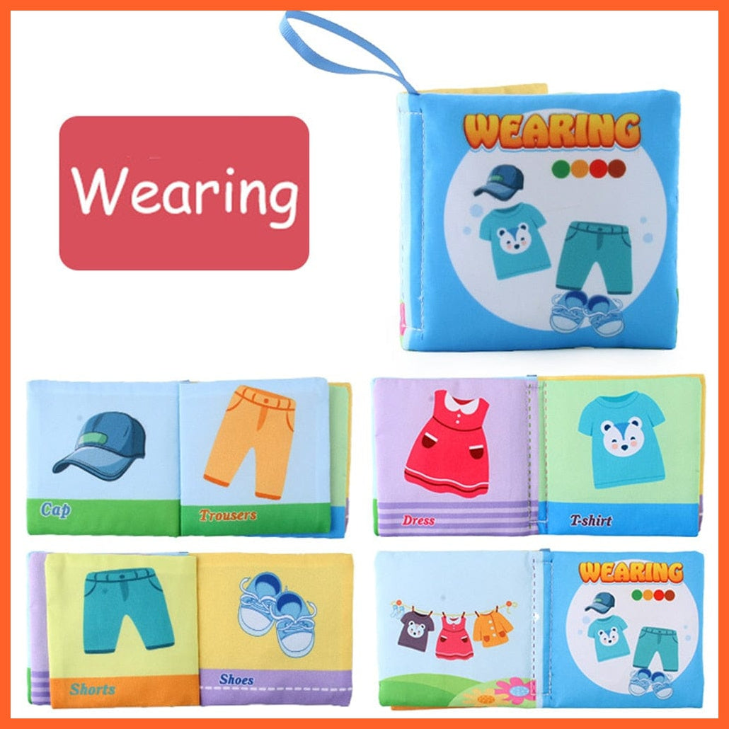 whatagift.com.au Wearing New Born Washable Fabric Learning Book