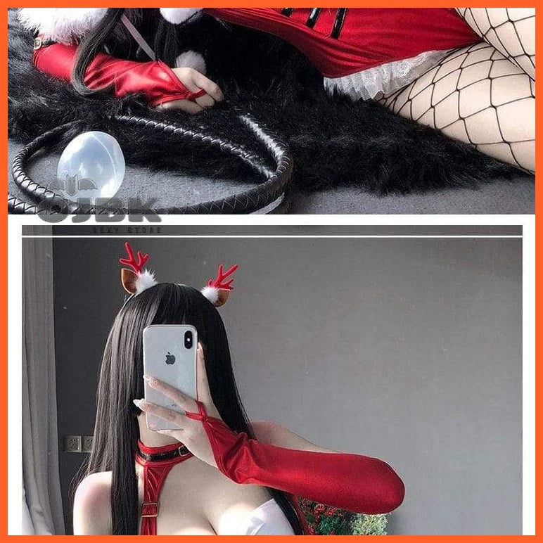 Red Christmas Princess Cosplay Costumes | Sexy Bodysuit With Shawl Gloves Stocking Women Costume | whatagift.com.au.