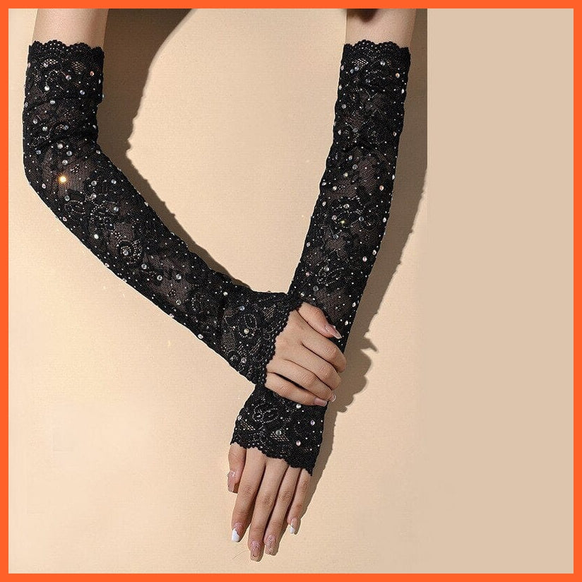 whatagift.com.au Women's Gloves S121 Black / One Size Elegant Women Ultra-Thin Long Sexy Black Gloves | Lace Mesh Gloves