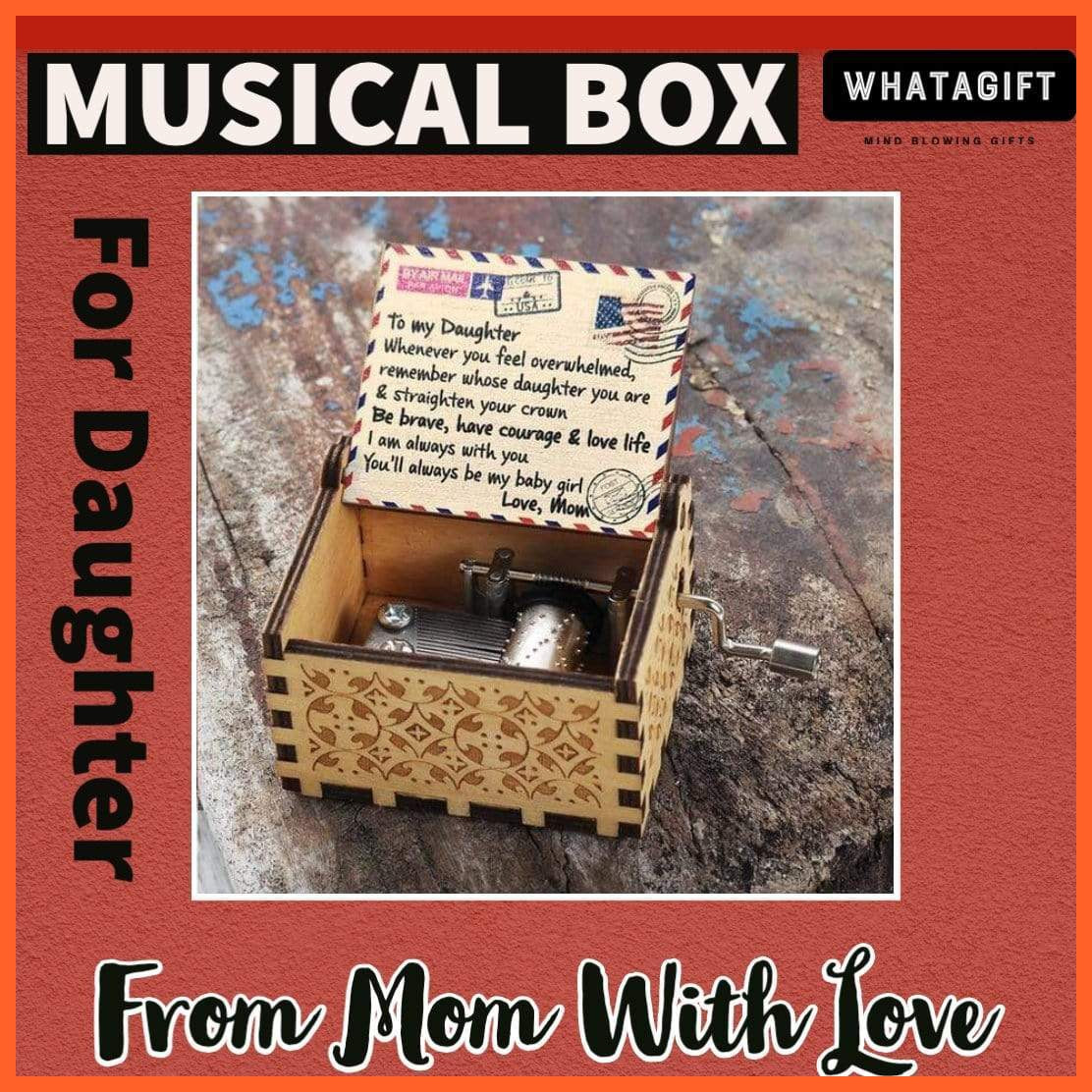 Wooden Classical Music Box For Daughter From Mom | whatagift.com.au.