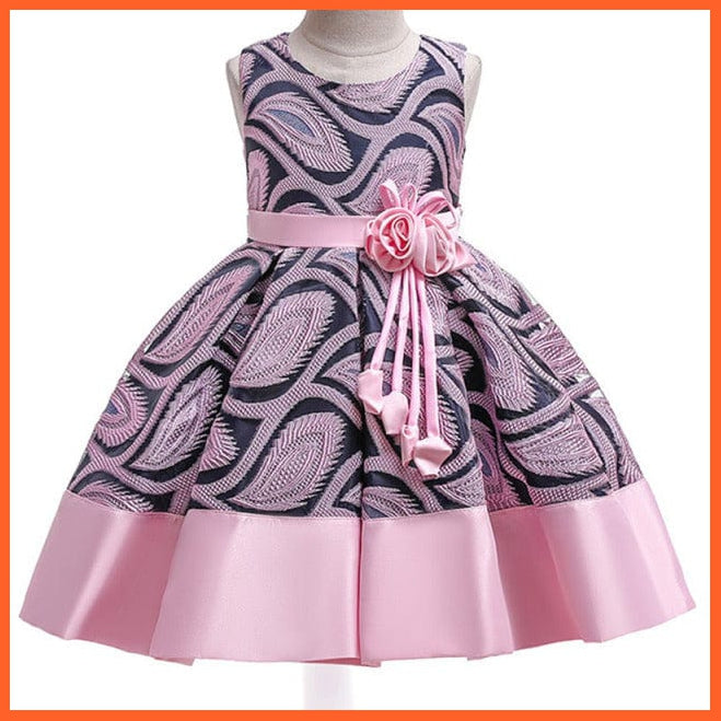 whatagift.com.au XD506Pink / 3T Embroidery Silk Princess Dress for Baby Girl