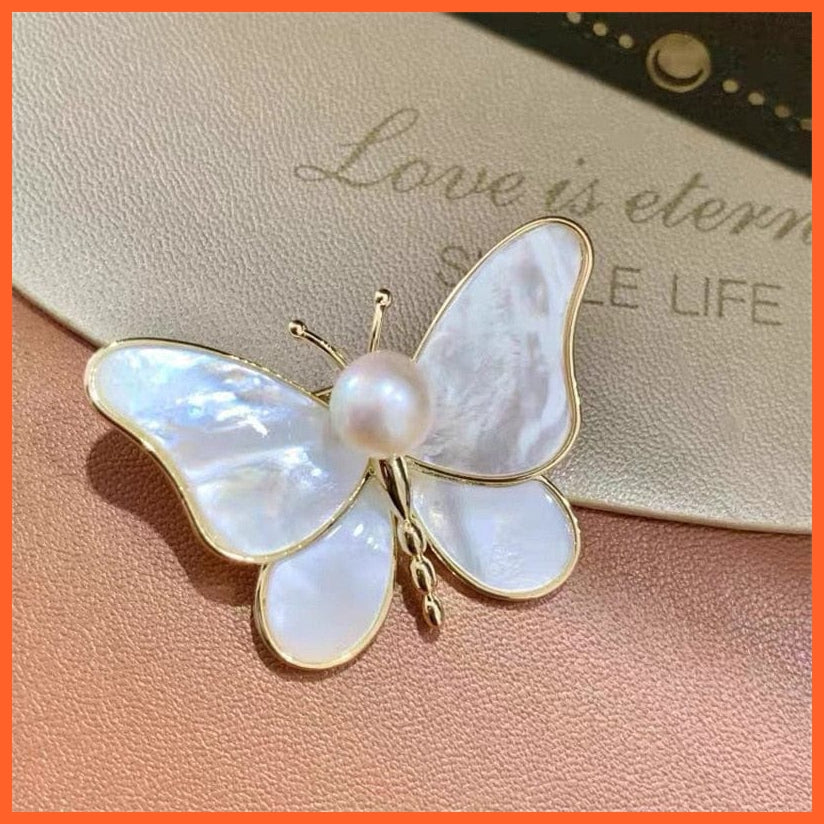 whatagift.com.au XZ0001 / China / 1 Piece Butterfly Brooches For Women | Charm Pearl Gold Color Brooch Pins