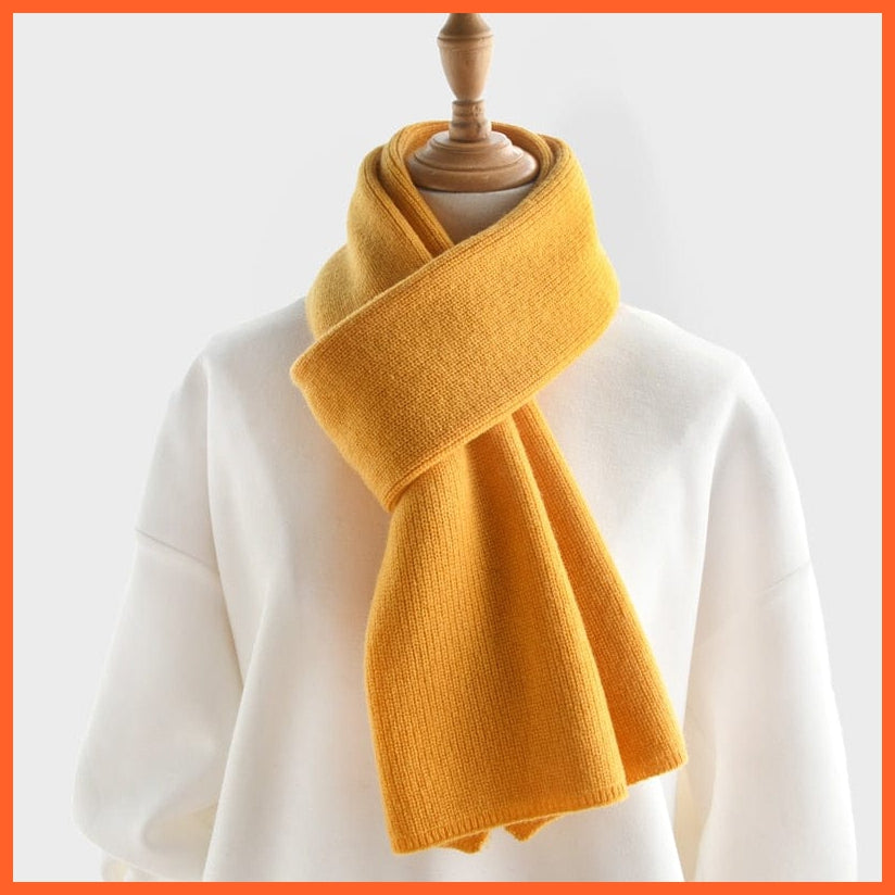 whatagift.com.au yellow / China / Adults 152CM Unisex luxury Cashmere Knitted Scarves  | Warm Thick Woolen Scarf